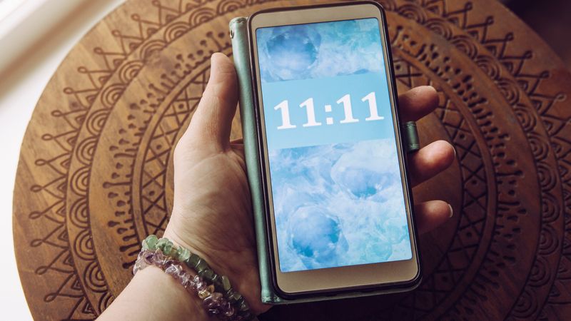 A mobile phone showing 11:11
