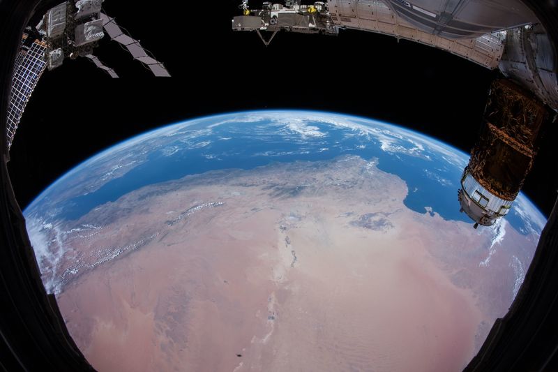 North Africa and the Mediterranean Sea captured by an astronaut onboard the ISS in 2018.