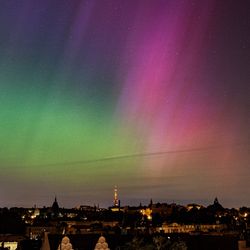 Aurora (aurora borealis) in Prague on 10th May 2024