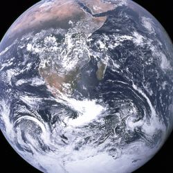Taken by NASA in 1972, the iconic "Blue Marble" photograph shows the Earth as it currently looks. 