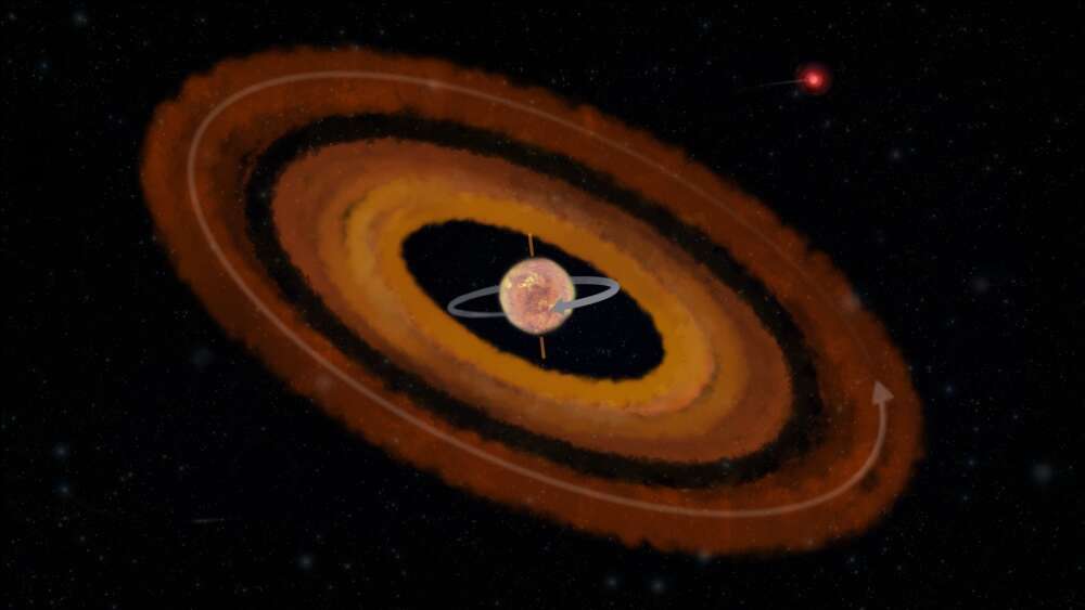 star spinning backwards from protoplentary disk