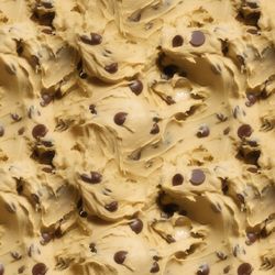 Illustration, close-up of chocolate chip cookie dough.