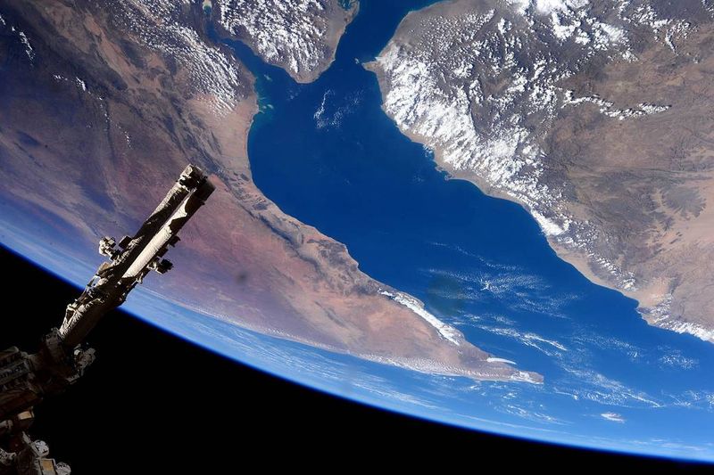 Image from space of the Gulf of Aden and the Horn of Africa taken ESA astronaut Samantha Cristoforetti from the International Space Station ISS