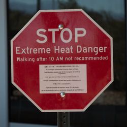Extreme Heat Danger sign at Death Valley