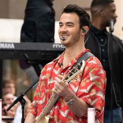 Kevin Jonas of The Jonas Brothers band performs on NBC TODAY SHOW at Rockefeller Plaza