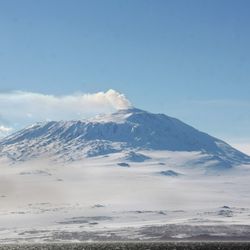 Volcano called Mount Erebus in evening light, Ross Island, Antarctica