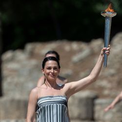 Final dress rehearsal of the Olympic flame lighting ceremony for the Paris 2024 Summer Olympic Games in Ancient Olympia, Greece