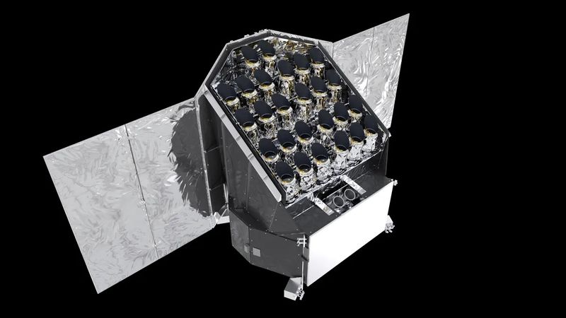 Artist's impression of what PLATO will look like in space.