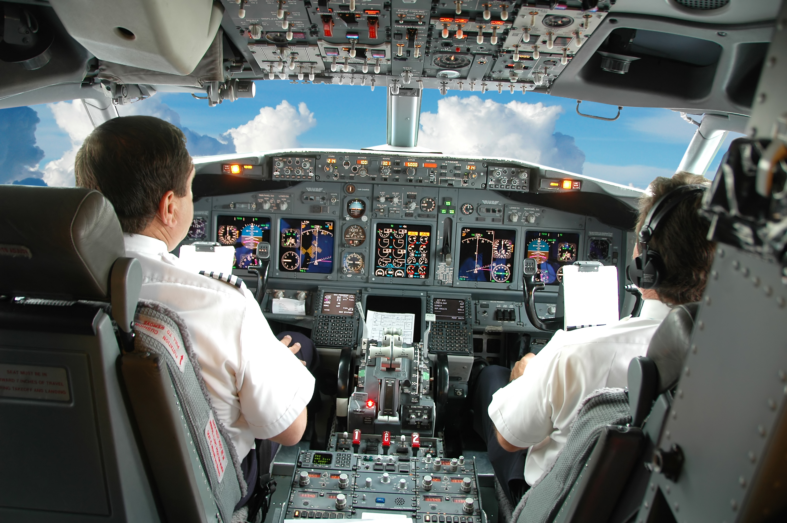 Pilots in a cockpit Pilots in a cockpit
