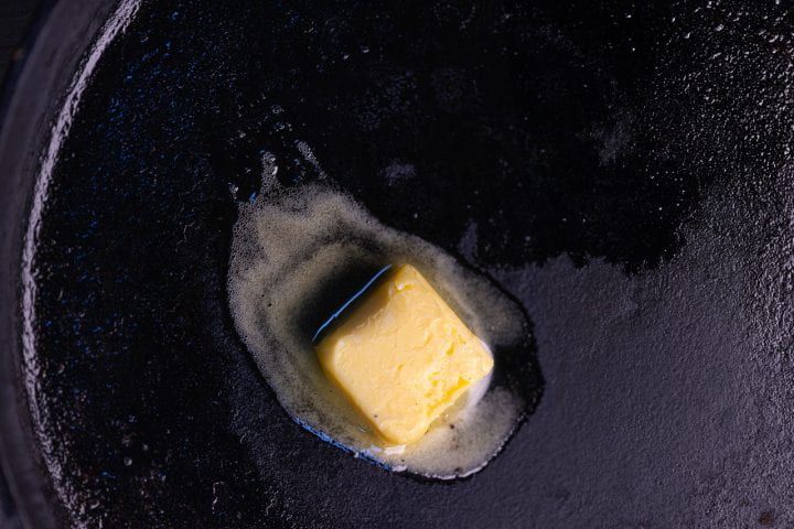 A hot pan melting butter that was creating using the newly refined chemical processes. A hot pan melting butter that was creating using the newly refined chemical processes.