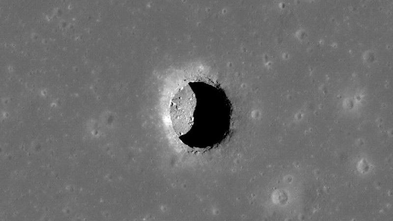 The Mare Tranquillitatis pit.