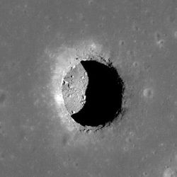 The Mare Tranquillitatis pit.