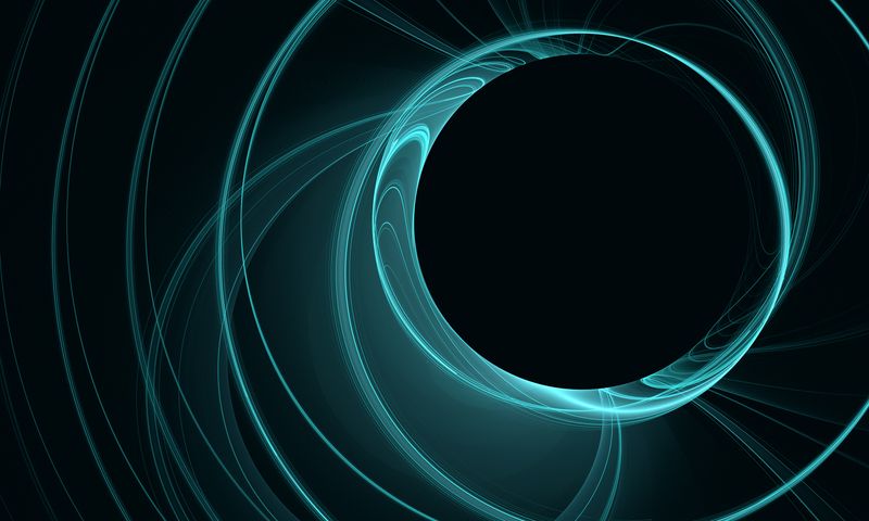 Blue glowing neon curves on a black background to give the idea of a 