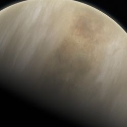 This artistic impression depicts Venus and its cover of clouds