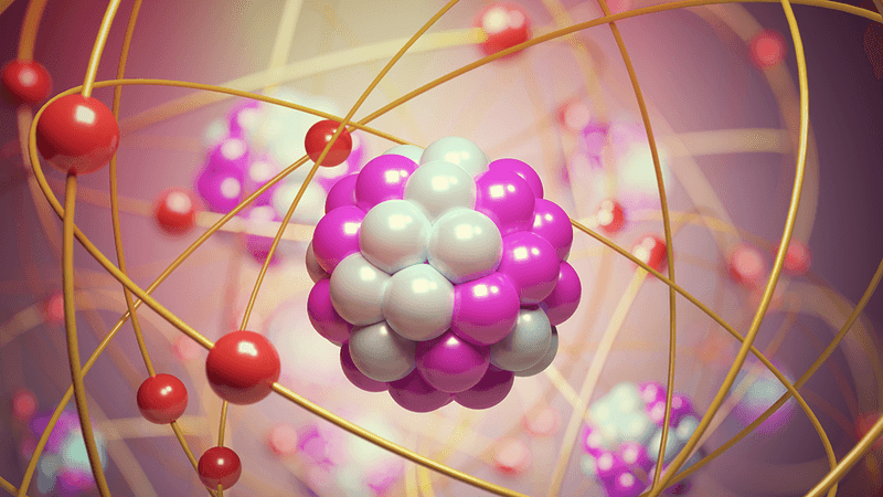 A model of an atom containing multiple electrons.