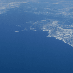 The Davis Strait, west of Greenland.