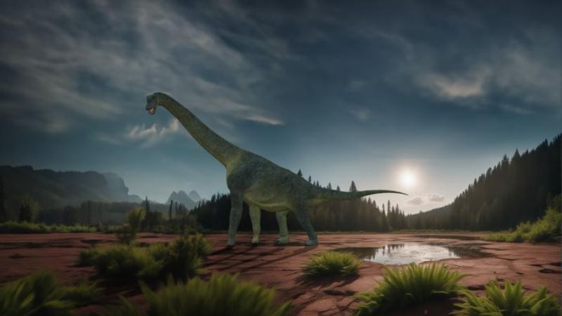Artist's reconstruction of Garumbatitan morellensis, the newly discovered sauropod found in early Cretaceous, Spain