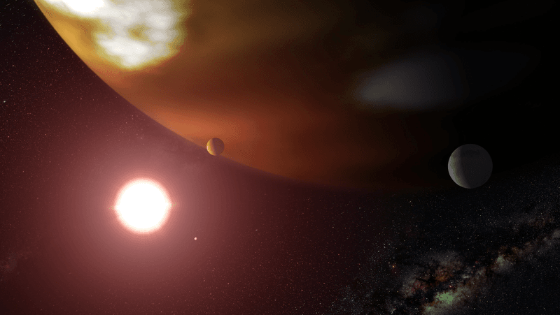 We don't know what the largest gas giant we've found is, let alone what it looks like, but here is an artist's impression of one giant, Gliese 876