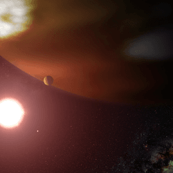 We don't know what the largest gas giant we've found is, let alone what it looks like, but here is an artist's impression of one giant, Gliese 876