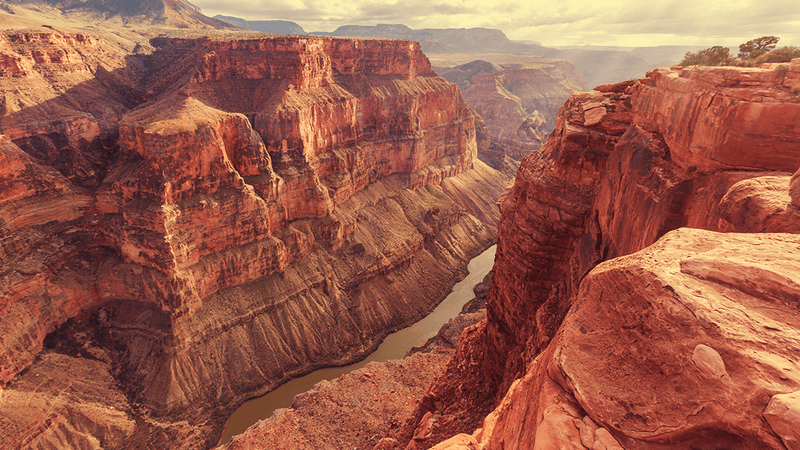 The Grand Canyon, photographed from the top.