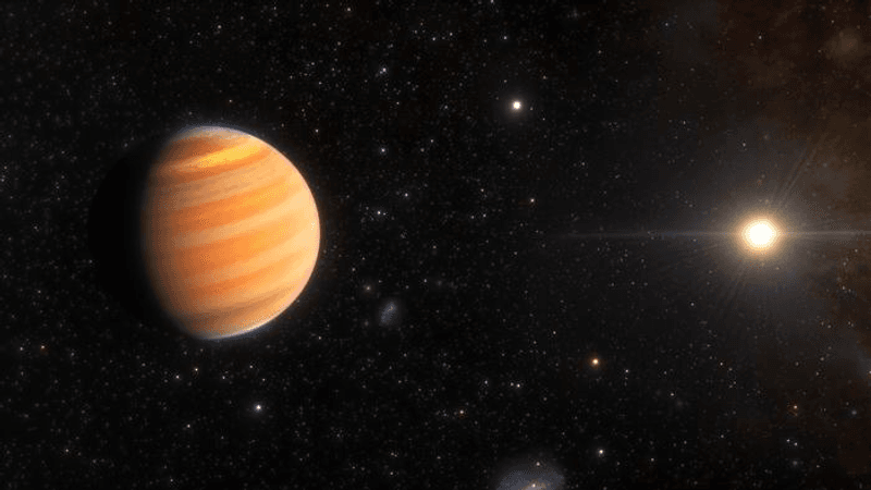 Artist's impession of TIC 241249530b a gas giant on the way to becoming a hot Jupiter with possibly the most eccentric orbit we have ever seen