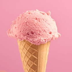 an ice cream on a pink background