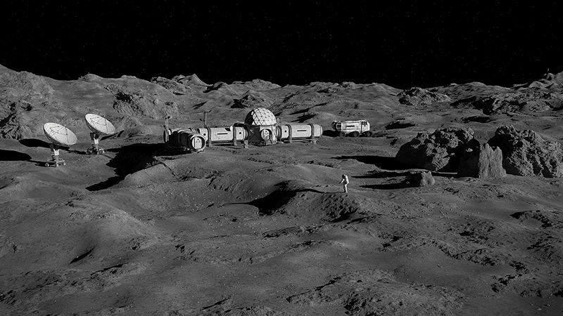 Artist impression of a lunar base