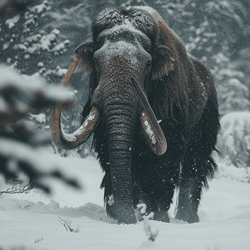 a mammoth in snow