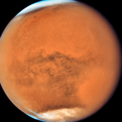 Mars viewed from the Hubble Space Telescope.
