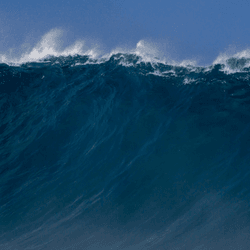 a huge wave or tsunami making ground