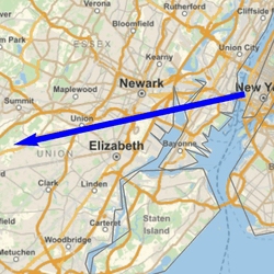 A map showing the trajectory of the bolide.