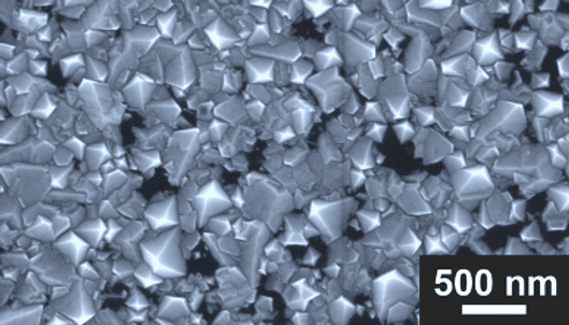 They're still tiny, but this film of diamonds has been produced using atmospheric pressures and temperatures hundreds of degress lower than used previously