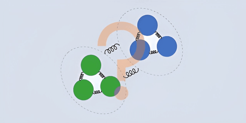 Portrait of a bound state of a nucleon (proton or neutron) and an antineutron.