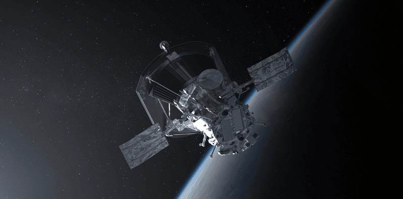 An artist’s impression of the Parker Solar Probe spacecraft approaching the sun. 