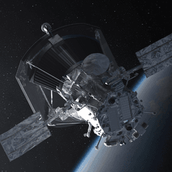 An artist’s impression of the Parker Solar Probe spacecraft approaching the sun. 
