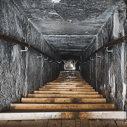 A tunnel inside a pyramid.