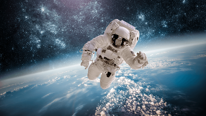 An astronaut in space art