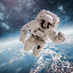 An astronaut in space art