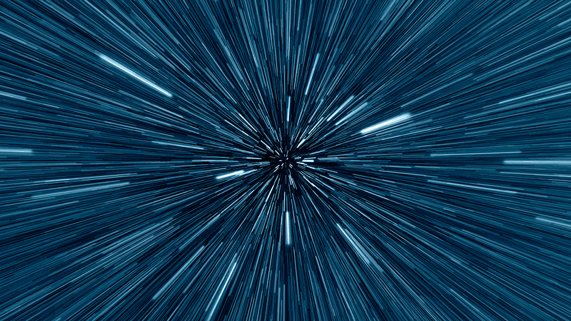Stars whizzing by (concept art).