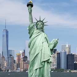 The Statue of Liberty.
