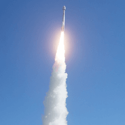 A rocket test launch.