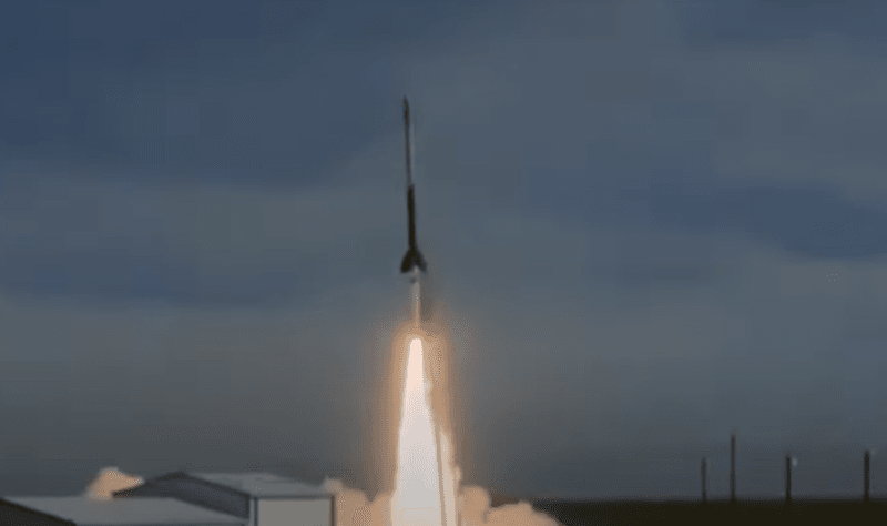 One of the sounding rockets takes off from White Sands during the 2023 annular eclipse, the same rockets will be reused for this year's solar eclipse.
