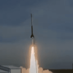 One of the sounding rockets takes off from White Sands during the 2023 annular eclipse, the same rockets will be reused for this year's solar eclipse.