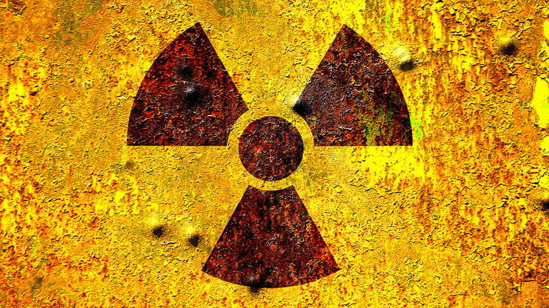 A nuclear warning symbol.