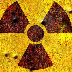 A nuclear warning symbol.